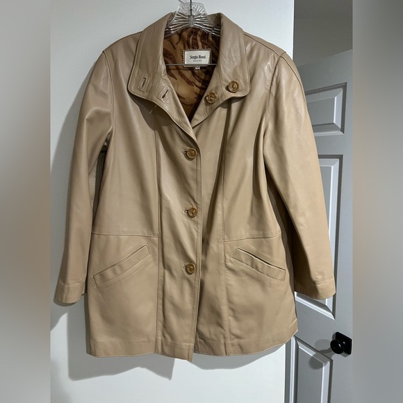 Sergio Rossi Vintage Italian Made Buttery Soft Leather Jacket EU SZ 42 US SZ 12